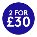 Blue promotional roundel reading: 2 for £30