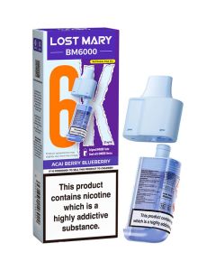Acai berry blueberry Lost Mary BM6000 pod & refill 12ml