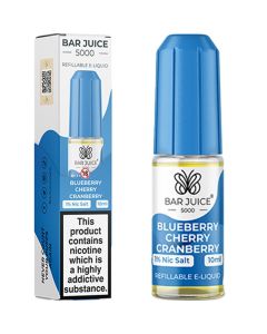 Blueberry cherry cranberry Bar Juice 5000 e-liquid in a 20mg nicotine strength. 