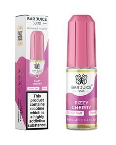 Fizzy cherry flavoured Bar Juice 5000 e-liquid in a 20mg nicotine strength.