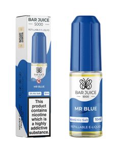 Mr Blue flavoured Bar Juice 5000 e-liquid in a 20mg nicotine strength.