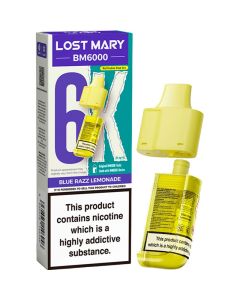 Blue razz lemonade Lost Mary BM6000 pod & refill 12ml