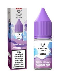 A Crystal Clear Berry Breeze flavoured 10ml e-liquid bottle on a white background.