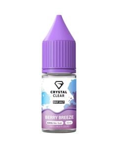 A Crystal Clear Berry Breeze flavoured 10ml e-liquid bottle on a white background.