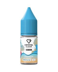 A Crystal Clear Caribbean crush flavoured 10ml e-liquid bottle on a white background.