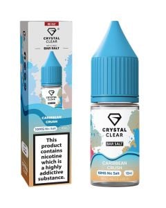 A Crystal Clear Caribbean crush flavoured 10ml e-liquid bottle on a white background.