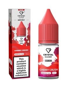 A Crystal Clear Cherry Crush flavoured 10ml e-liquid bottle on a white background.