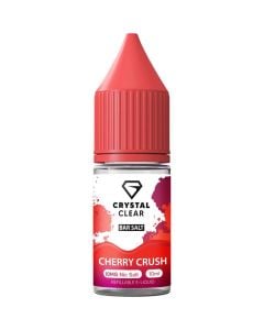 A Crystal Clear Cherry Crush flavoured 10ml e-liquid bottle on a white background.