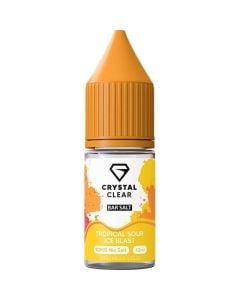 A Crystal Clear Tropical Sour Ice flavoured 10ml e-liquid bottle on a white background.