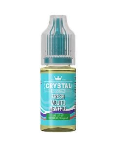 A SKE Crystal Salts fresh mojito menthol flavoured 10ml e-liquid bottle on a white background.