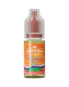 A SKE Crystal Salts pineapple peach mango flavoured 10ml e-liquid bottle on a white background.