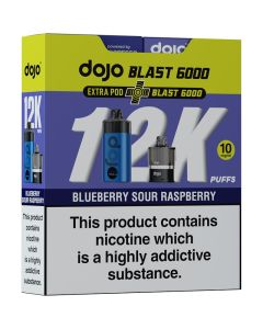 Blueberry sour raspberry 10mg DOJO Blast 6000 kit 24ml box.