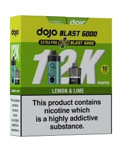 Lemon & lime 10mg DOJO Blast 6000 kit 24ml box.