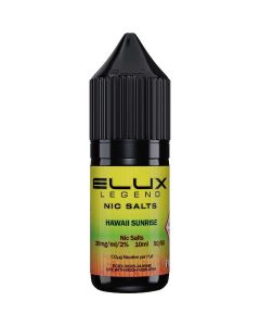 Hawaii sunrise flavoured ELUX Legend Nic Salts e-liquid on a white background.