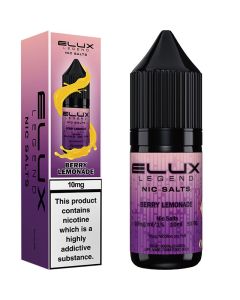 Berry lemon flavoured ELUX Legend Nic Salts e-liquid on a white background.