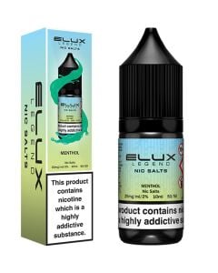 Menthol flavoured ELUX Legend Nic Salts e-liquid on a white background.