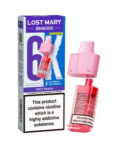 Juicy peach Lost Mary BM6000 pod & refill 12ml