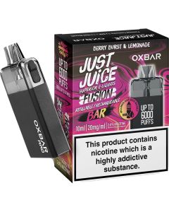 Just Juice x Oxbar RRD berry burst lemonade rechargeable disposable vape 20mg