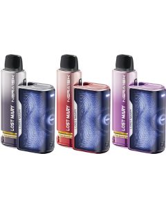 Lost Mary Nera 30K Fullview pod vape kits in berry edition, cherry edition and purple edition