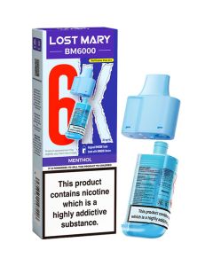Menthol Lost Mary BM6000 pod & refill 12ml