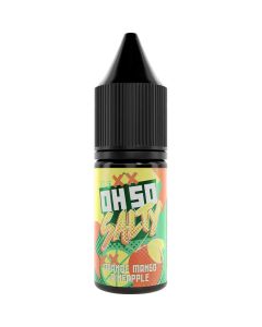 A Oh So Salty orange, mango and pineapple 10ml e-liquid bottle on a white background.