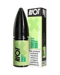 Riot X sweet mint 10ml e-liquid bottle and the box in a 20 mg/ml nicotine strength.