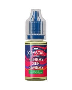 A SKE Crystal Salts blueberry sour raspberry flavoured 10ml e-liquid bottle on a white background.