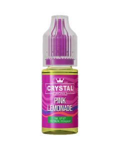 A Crystal Salts pink lemonade flavoured 10ml e-liquid bottle on a white background.