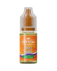 A SKE Crystal Salts triple mango flavoured 10ml e-liquid bottle on a white background.
