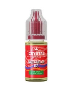 A SKE Crystal Salts watermelon ice flavoured 10ml e-liquid bottle on a white background.