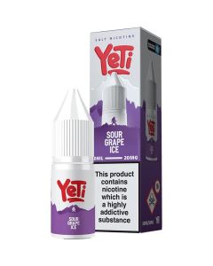 Sour grape ice flavoured Yeti 20mg e-liquid on a white background.