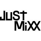 Just Mixx logo in a black font on a white background