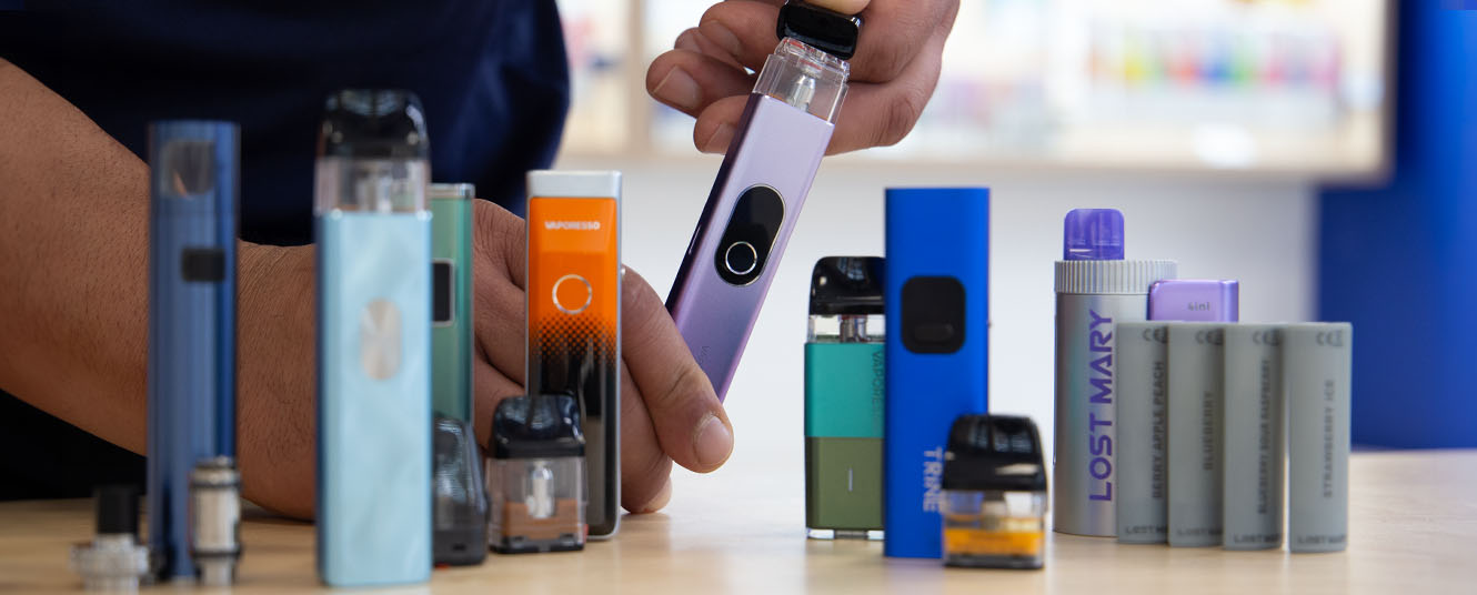 A selection of pod vape kits
