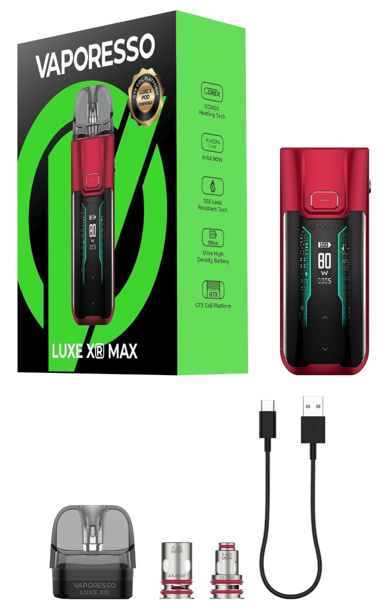 Vaporesso Luxe XR Max Pod Kit Box Contents