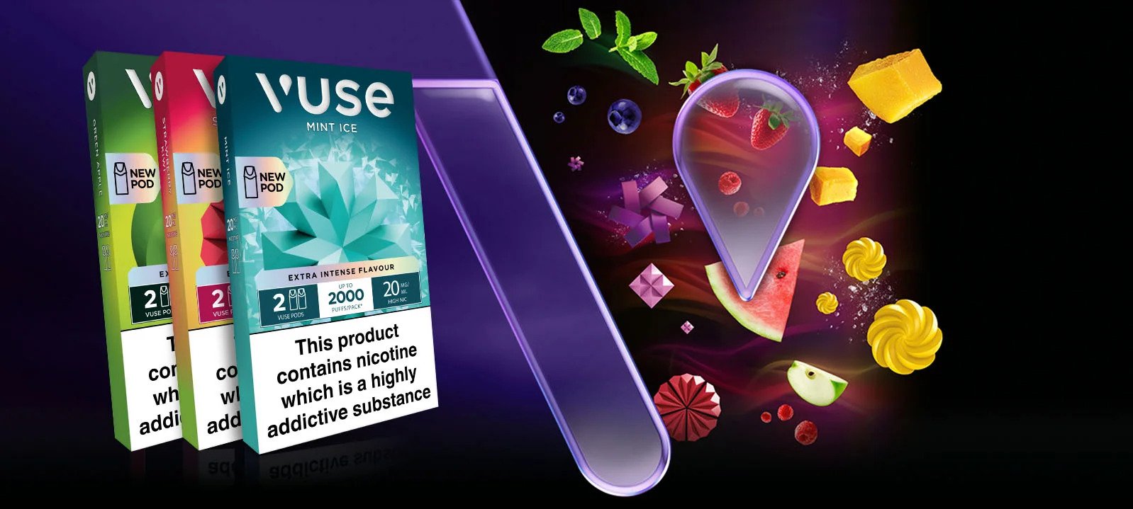 Vuse pods in a selection of flavours
