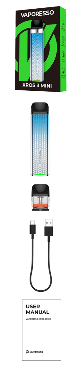 Vaporesso XROS 3 mini what's in the box
