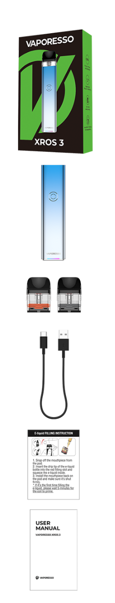 Vaporesso XROS 3 whats in the box