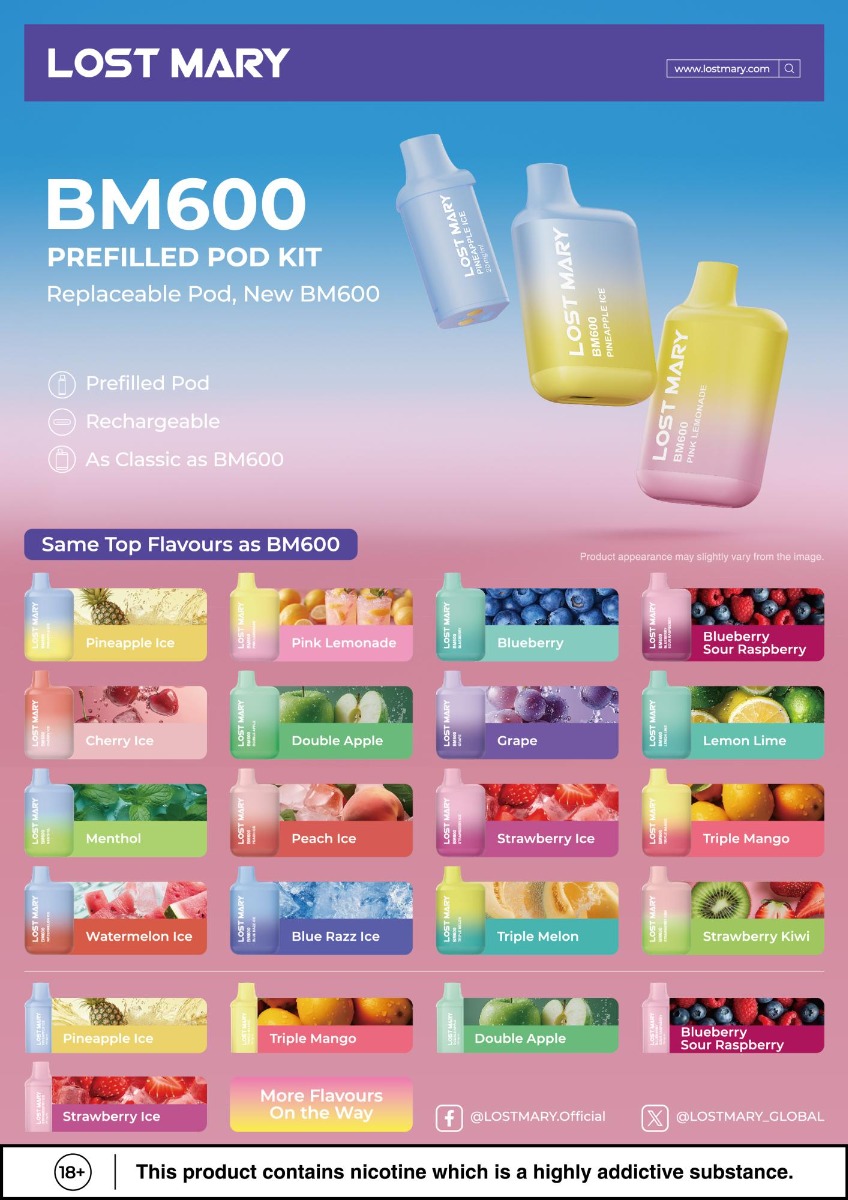 Lost Mary BM600 flavours