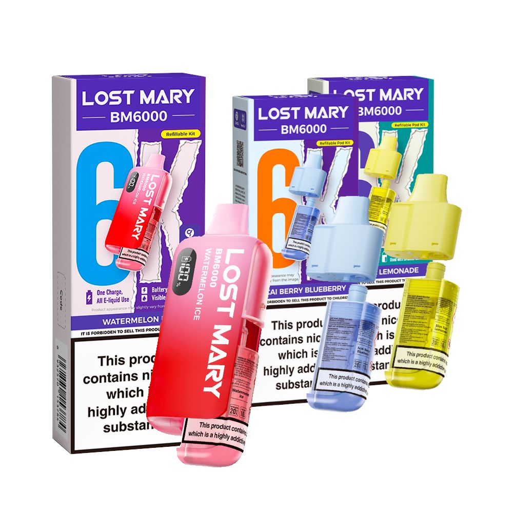 Lost Mary BM6000 vape pods in various flavours